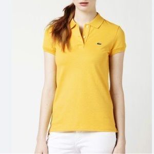Lacoste Yellow Polo Half Button Up Shirt Size 36 / US 4